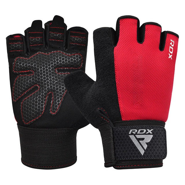 Рукавички для фітнесу RDX W1 HALF RED PLUS-S