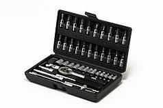 Набір інструментів MASTERTOOL 1⁄4" 46 шт 4-14 мм кейс 78-6046