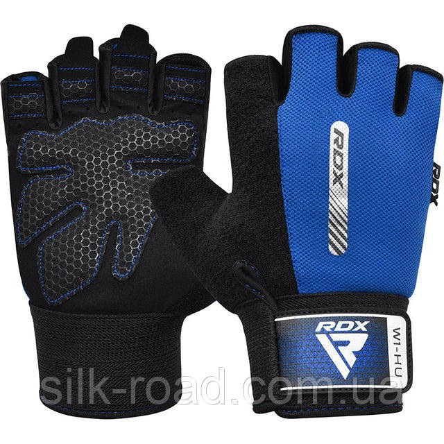 Рукавички для фітнесу RDX W1 HALF BLUE-S