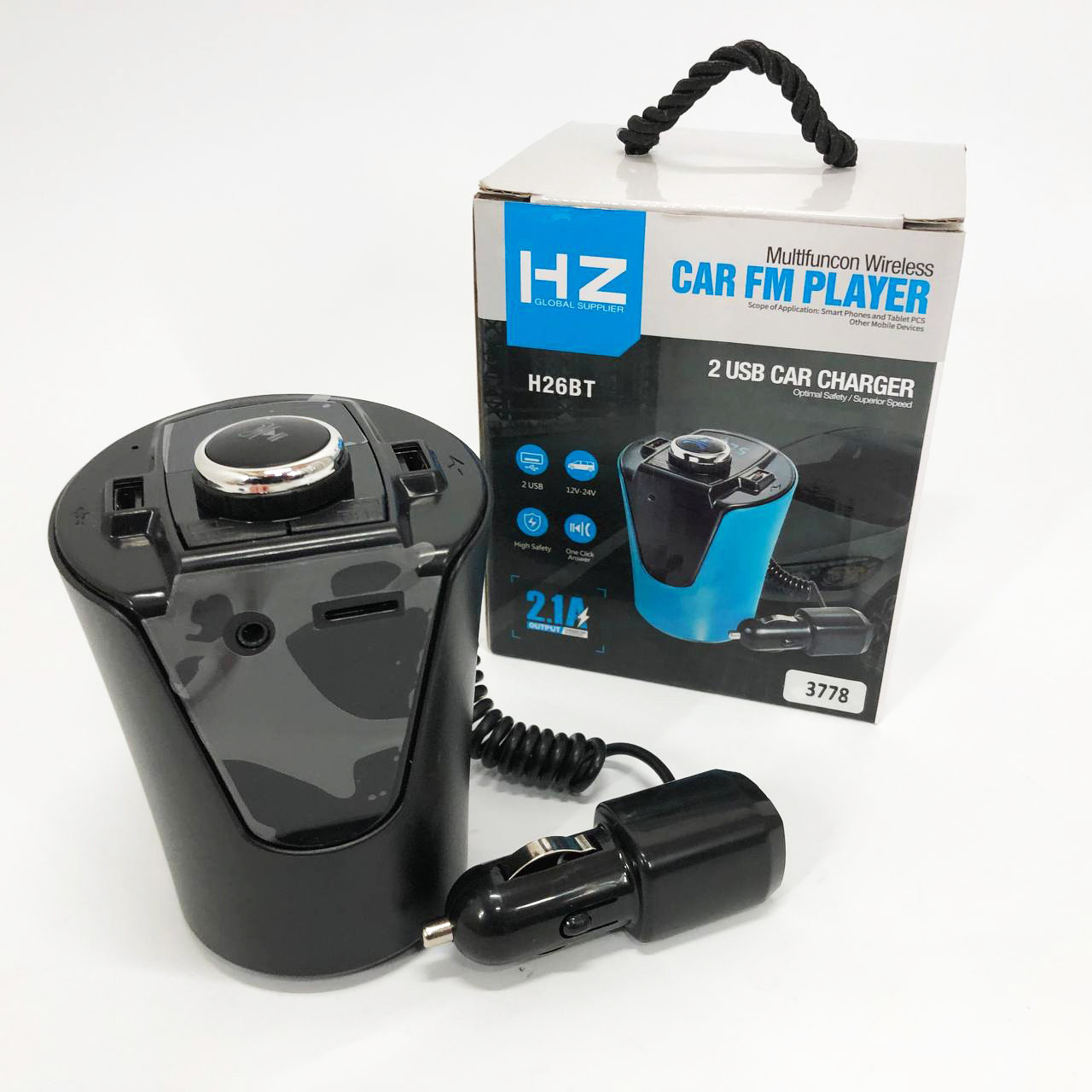 Автомобільний FM-трансмітер модулятор HZ FM MOD H26+BT (BX6) живлення від прикурювача з Bluetooth, фото 1