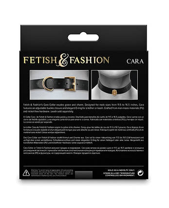 Нашийник із золотистою фурнітурою NS Novelties Fetish & Fashion, чорний, фото 3