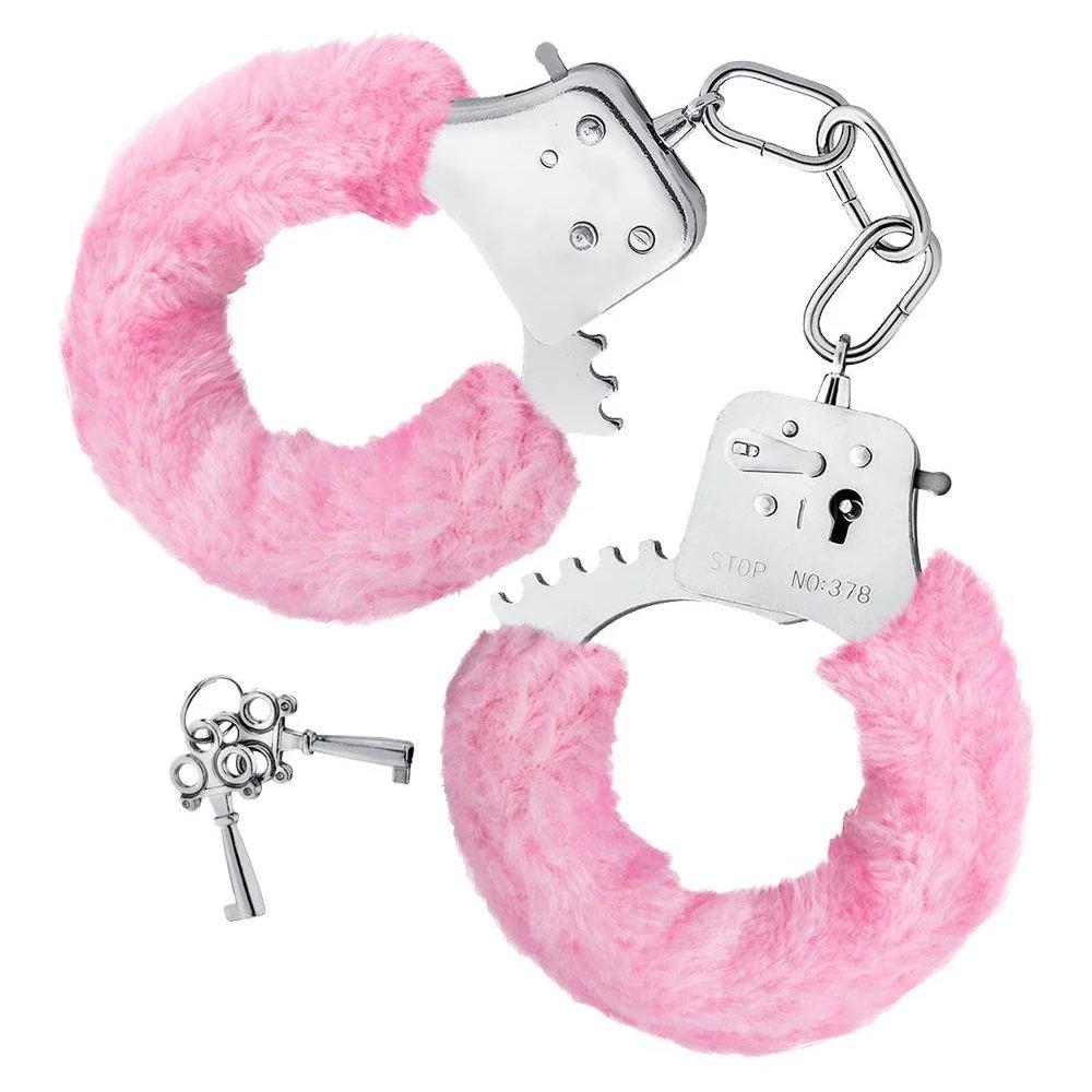 Наручники з хутром Blush Temptasia Beginner, рожевий, 27 х 5.5 см, фото 1