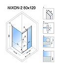 Душова кабіна REA NIXON 80х120 L CHROME, фото 3