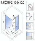 Душова кабіна REA NIXON 100х120 P CHROME, фото 8