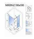 Душова кабіна REA NIXON 100х150 L CHROME, фото 3