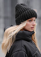 Жіноча Шапка Стаф Чорна Однотонна Базова Зимова Staff P4 Black Ador