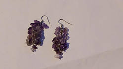 Сережки з натуральним аметистом