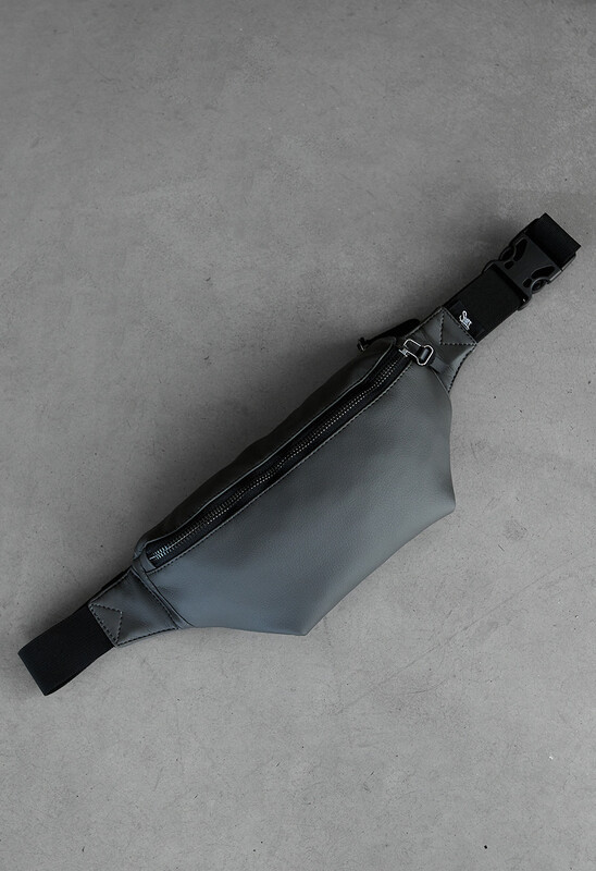 Чоловіча бананка сірого кольору Staff mo leather gray, фото 1