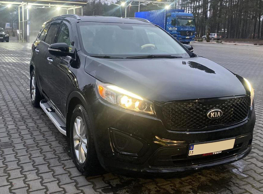 Бокові пороги Mevsim Grey (2 шт., Алюміній) для Kia Sorento UM 2015-2020 рр.
