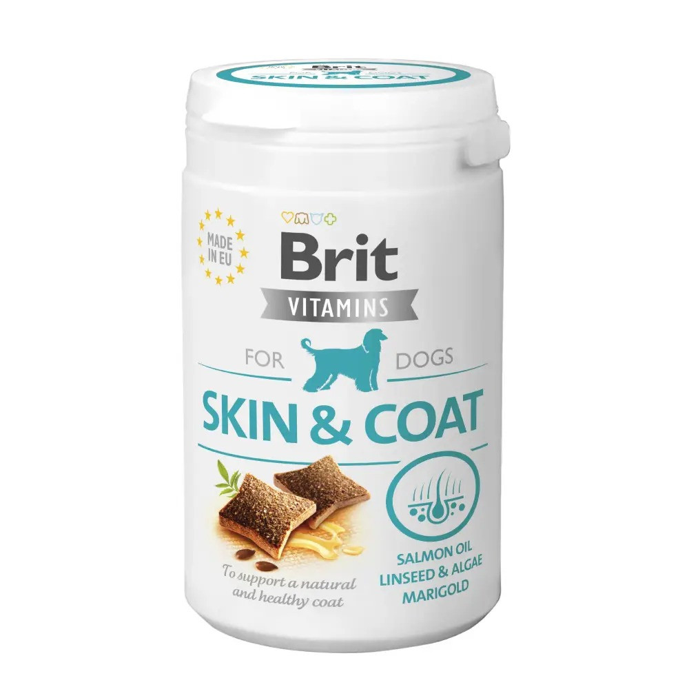 Вітаміни для собак Brit Vitamins Skin and Coat для шкіри та шерсті, 150 г, фото 1