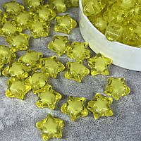 Акрилові намистини - Зірочка, розмір 11 мм, жовтий, арт 017781, упаковка ~20 грам (~50-52 шт), Жовтий