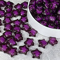 Акрилові намистини - Зірочка, розмір 11 мм, фіолетовий (баклажан), арт 017786, упаковка ~20 грам (~50-52 шт), Фіолетовий