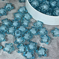 Акрилові намистини - Зірочка, розмір 11 мм, бірюзовий, арт 017788, упаковка ~20 грам (~50-52 шт), Бірюзовий