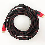 Кабель посилений 5м перехідник адаптер HDMI-HDMI тато-тато аудіо відео шнур в обмотці OZ-35, фото 5