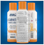 Рідкий карнітин  Applied Nutrition Applied Nutrition L-Carnitine 3000 480 ml Смак :Tangy Orange, фото 3
