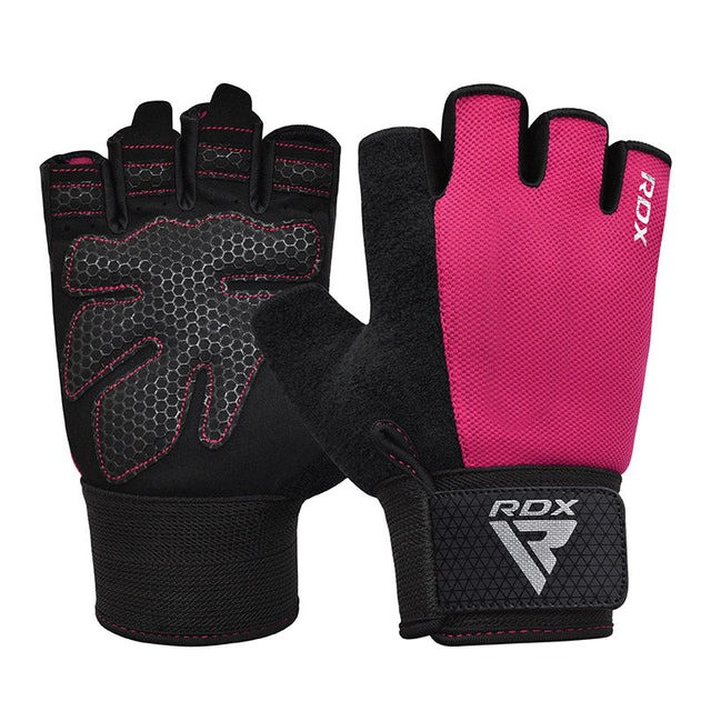 Рукавички для фітнесу RDX W1 HALF PINK PLUS-M