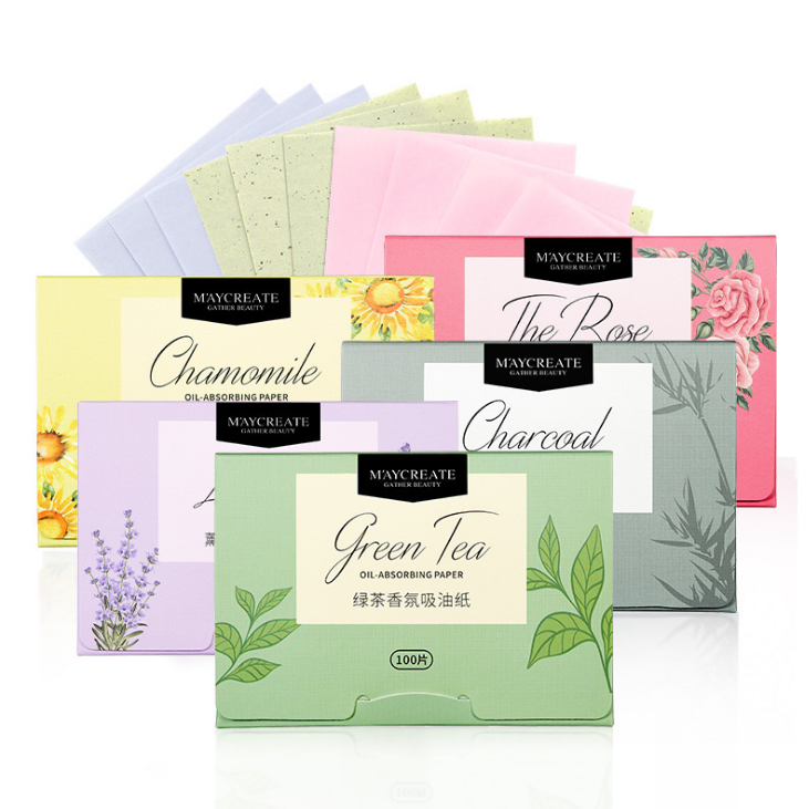 

Матирующие салфетки MAYCREATE бамбуково-угольные, зеленый чай, лаванда-для устранения жирного блеска 100шт