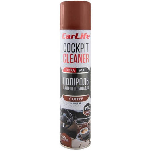 

Полироль для салона Carlife Cockpit Cleaner Extra Mat кофе 320 мл (CF346)