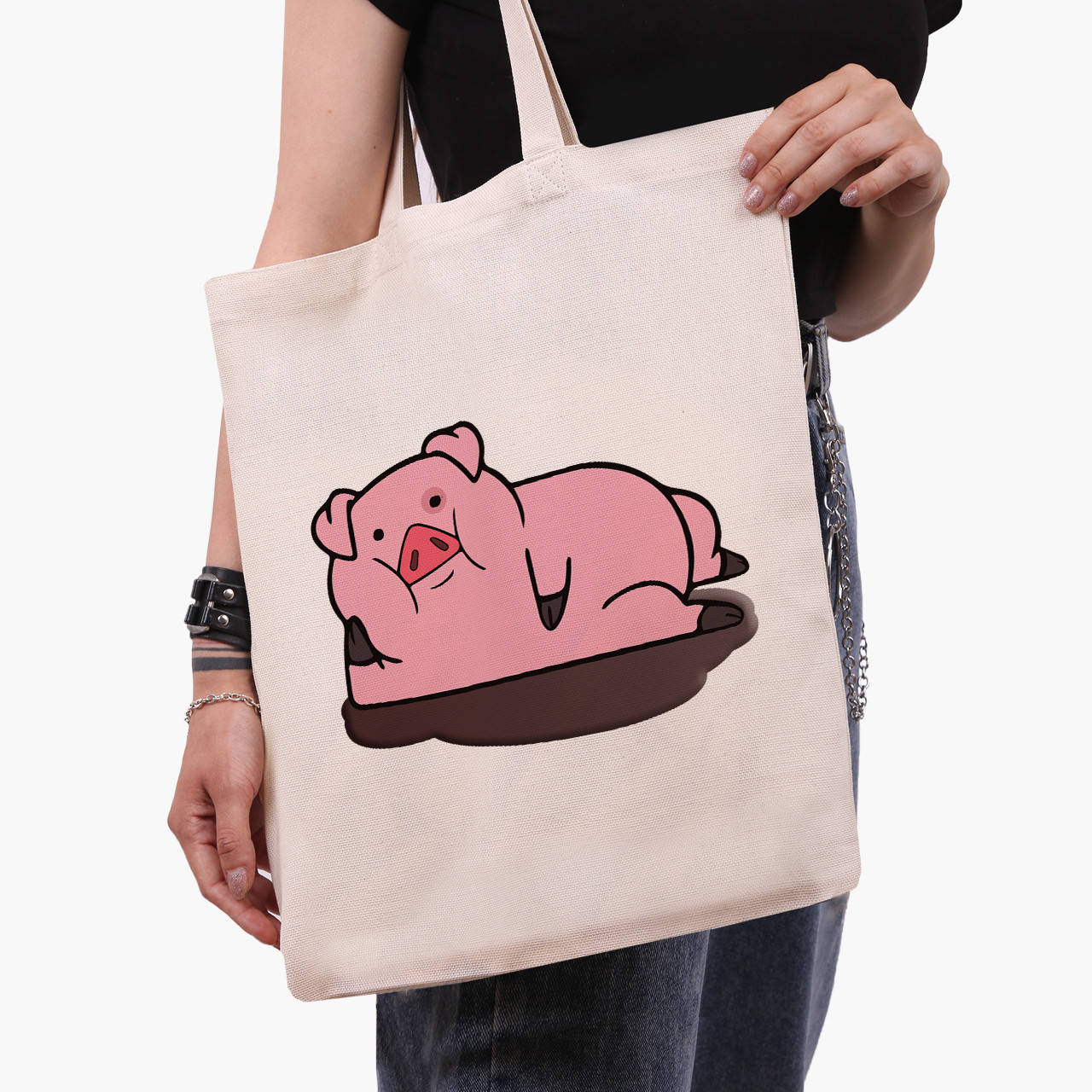 

Эко сумка шоппер Пухля Гравити Фолз (Waddles Gravity Falls) (9227-2626) экосумка шопер 41*35 см, Белый