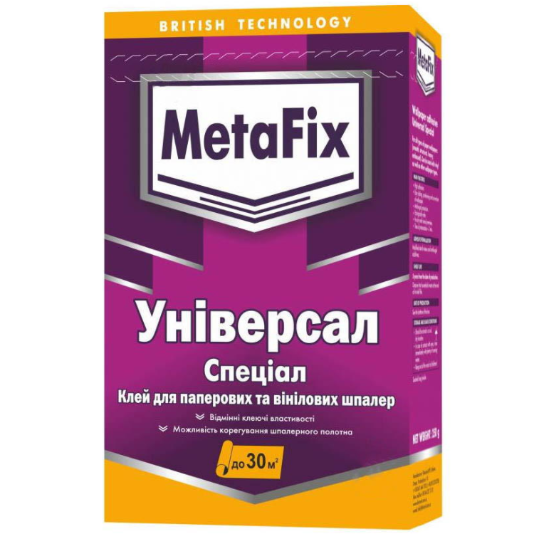 

Клей для обоев всех видов Дивоцвіт MetaFix Универсал Специал 0,25кг (385131)