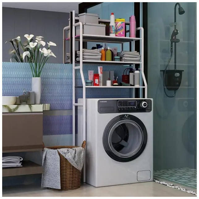

Напольная стойка органайзер над стиральной машиной Этажерка для ванной 3 полки