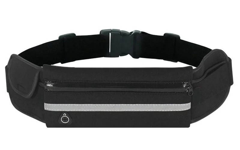 

Спортивная сумка на пояс RunningBag для бега с карманом на бутылку Black, Голубой