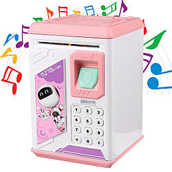 Електронна скарбничка сейф з кодовим замком Robot Bodyguard Рожевий / Дитячий сейф для купюр та монет