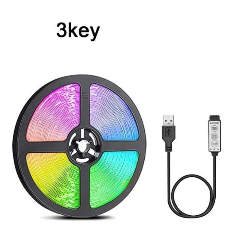 Стрічка світлодіодна різнокольорова DC5V USB 3Key-4M біла 4м