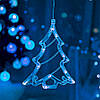 LED гірлянда-штора, 12 фігур (дзвіночок, ялинка, олень), 2,5 м, 220В, Синій / Новорічна світлодіодна гірлянда, фото 4