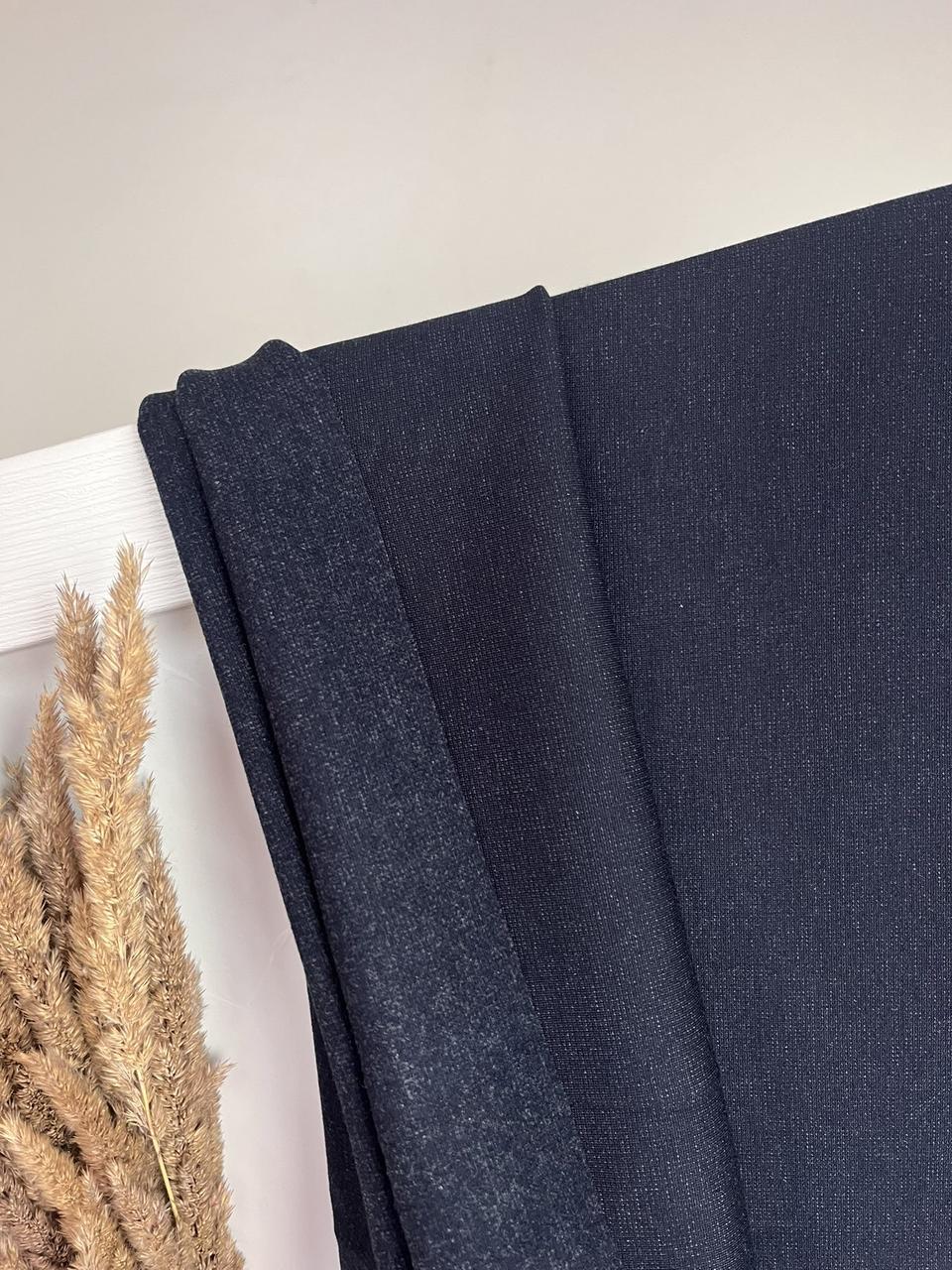 Трикотаж Алекс браш  начіс Синій темний, фото 1