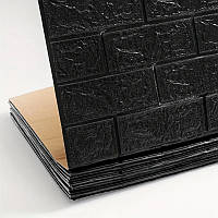 Самоклеюча декоративна 3D панель цегла Чорна 700x770x4мм, (19-3) BV-0000584