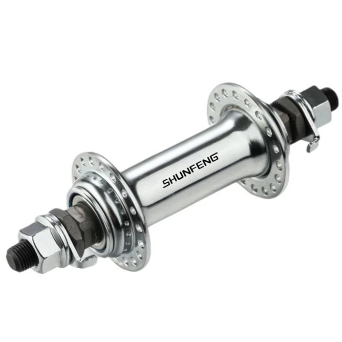 Втулка велосипедна передня Shunfeng SF-HB03F V-brake, 36 спиць, гайки, хромована