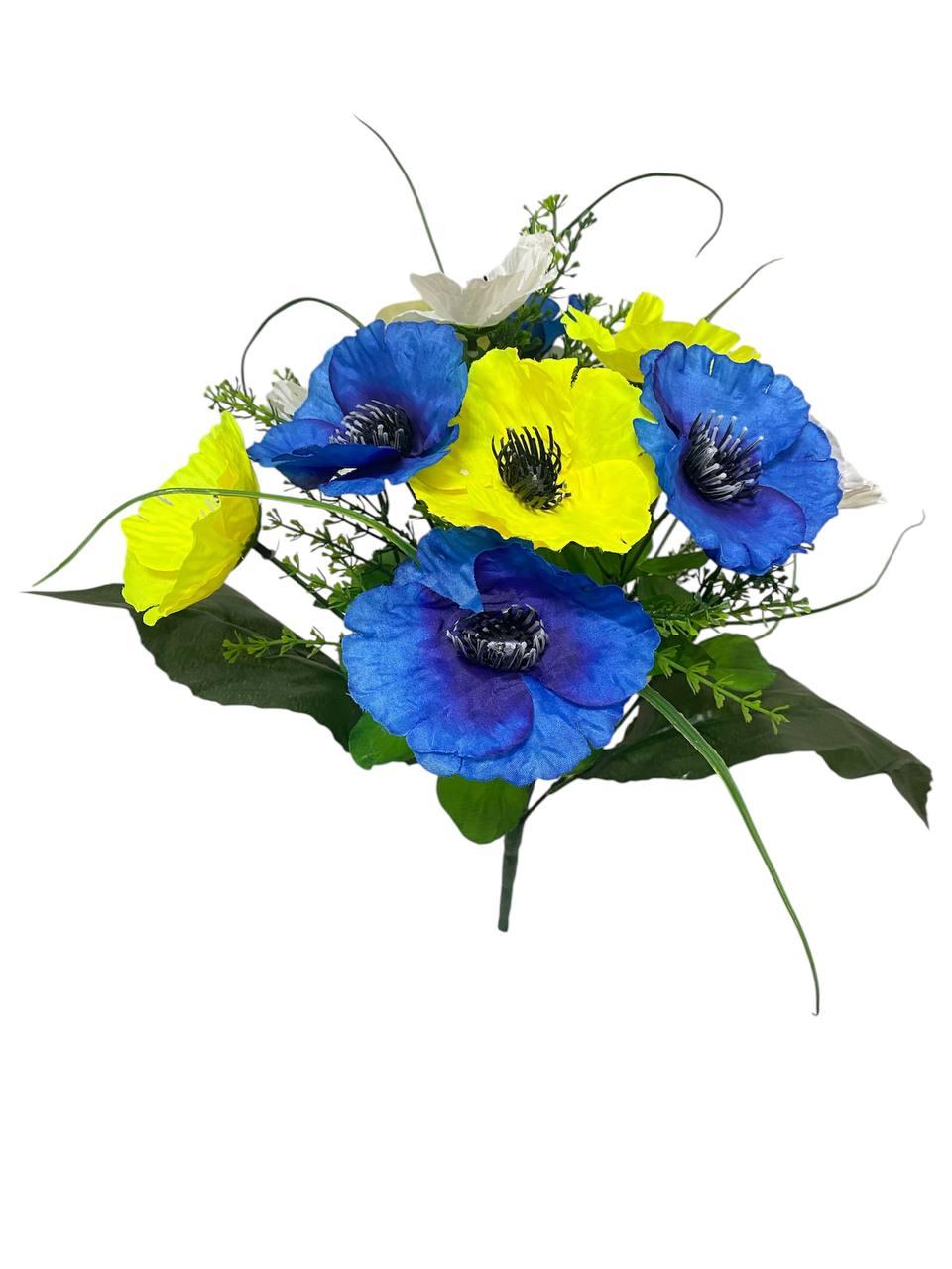 Штучний букет "Мак" 13 голів , 300мм , кольори мікс, фото 1