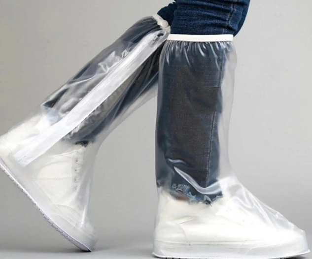 Водонепроникні бахили XL (43-45) багаторазові білі, для взуття, AND 140