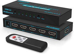 SGEYR 4K HDMI Switcher 5x1 – HDMI-перемикач на 5 портів з пультом ДК