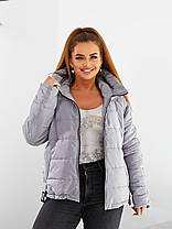 Куртка коротка зимова з капюшоном, фото 2