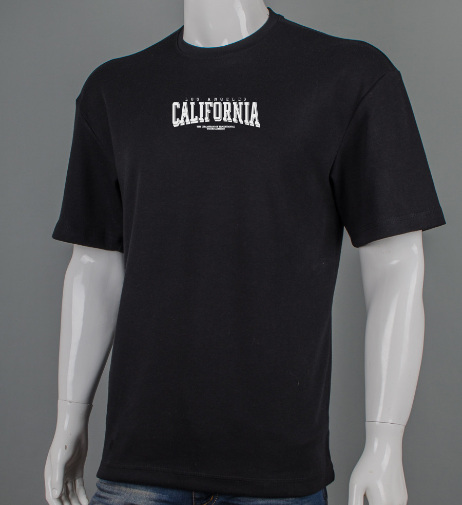 Футболка оверсайз California 3406м (Уп.4шт M-XXL), Чорний