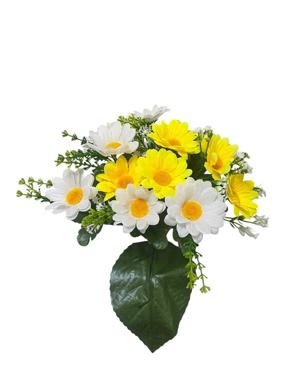 Штучний квіти Букет Ромашки двокольорової , 13 голів , 350мм, фото 1