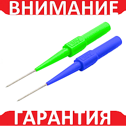 Голка насадка для мультиметра на щуп банан 4 мм, синя та зелена