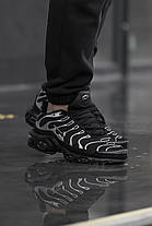 Чоловічі Кросівки Nike Air Max TN Plus Black Silver / Найк Аїр Макс ТН Плюс Чорні з Сріблястим та Зеленим, фото 6