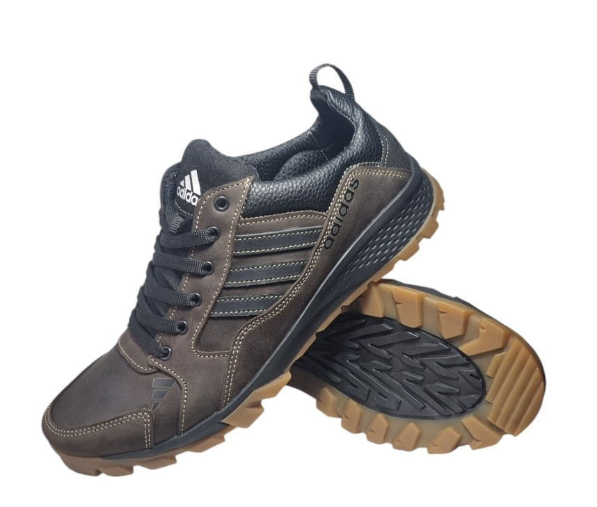 Шкіряні кросівки Adidas (272 коричневі) чоловічі спортивні кросівки