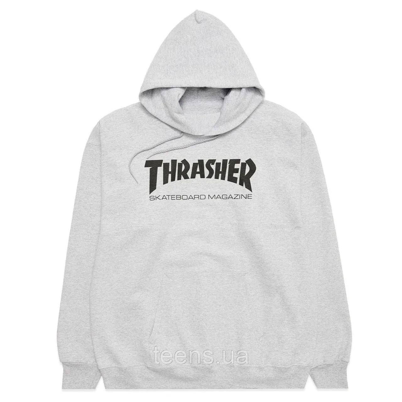 Худі Thrasher чоловіче | жіноче сіре — толстовка з капюшоном Трешер — весна | літо | осінь — S M L XL XXL |