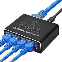 Мережевий комутатор Ethernet для Інтернет-кабелю 4-портовий Комутатор Одночасного Доступу 1000 Мбіт/с LAN