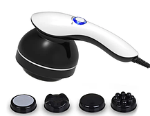 Вібромасажер для тіла антицелюлітний 220в 4 насадки Body massager PL-664 Білий, фото 5
