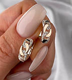 Срібні сережки з золотими пластинами 1457.50, фото 2