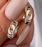Срібні сережки з золотими пластинами 1457.50, фото 3
