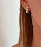 Срібні сережки з золотими пластинами 1457.50, фото 4