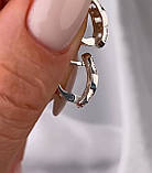 Срібні сережки з золотими пластинами 1457.50, фото 5