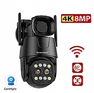 Вулична IP камера відеоспостереження з двома об'єктивами 4K 8MP WiFi Камера з віддаленим доступом, фото 2