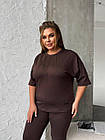 Костюм жіночий спортивний NOBILITAS 50-60 шоколадного кольору, фото 3